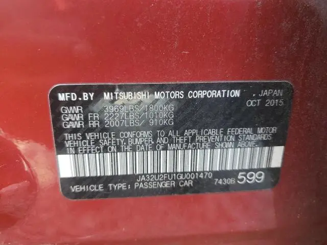 2016 MITSUBISHI LANCER ES  