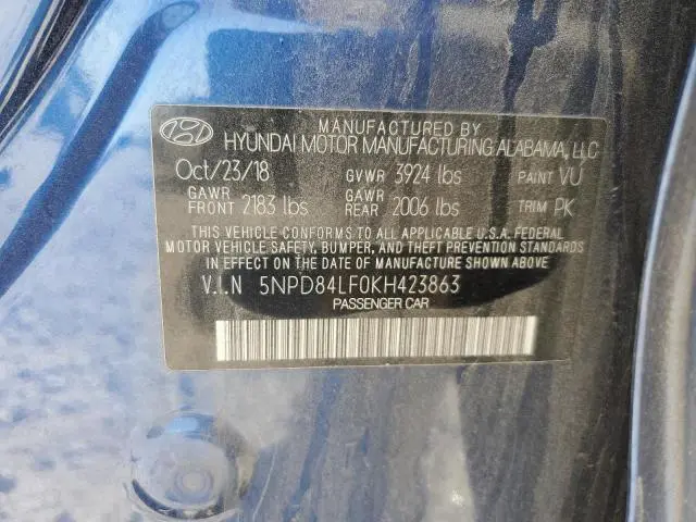 2019 HYUNDAI ELANTRA SEL  
