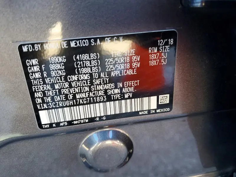 2019 HONDA HR-V SPORT  