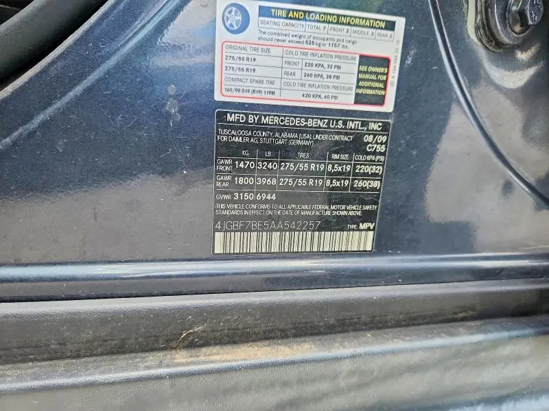 2010 MERCEDES-BENZ GL-CLASS GL450 4-MATIC  