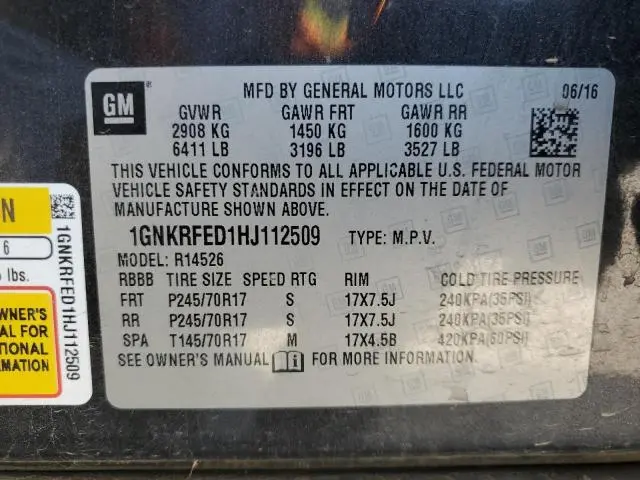 2017 CHEVROLET TRAVERSE LS  