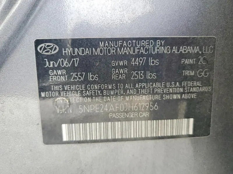 2018 HYUNDAI SONATA SE  