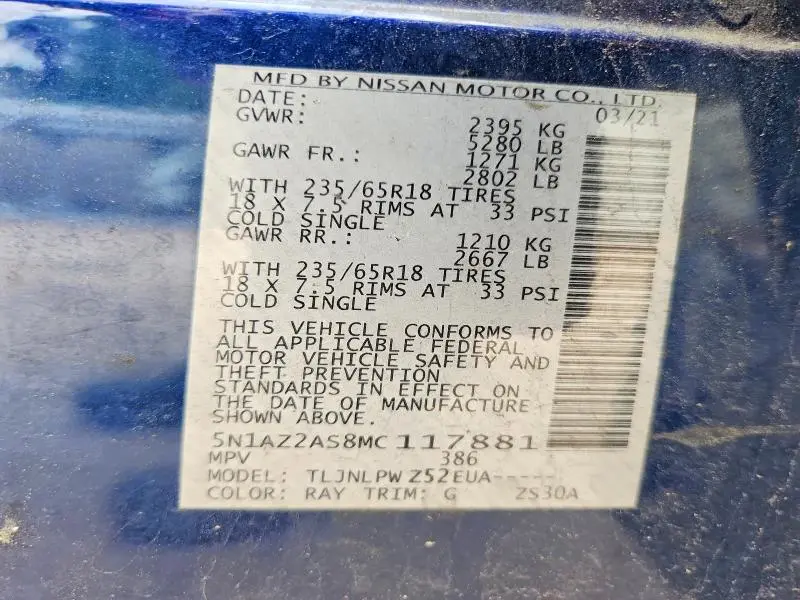 2021 NISSAN MURANO S  