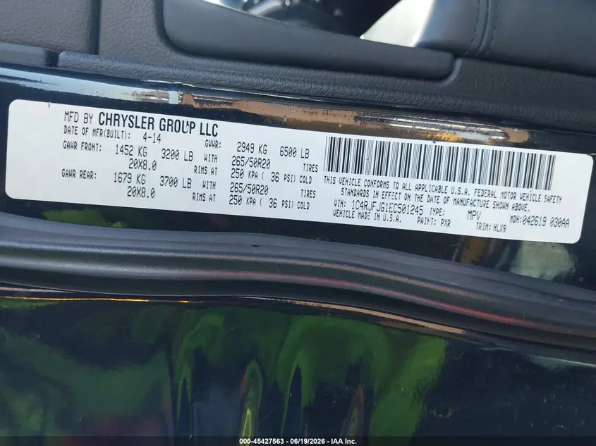 2014 JEEP GRAND CHEROKEE SUMMIT