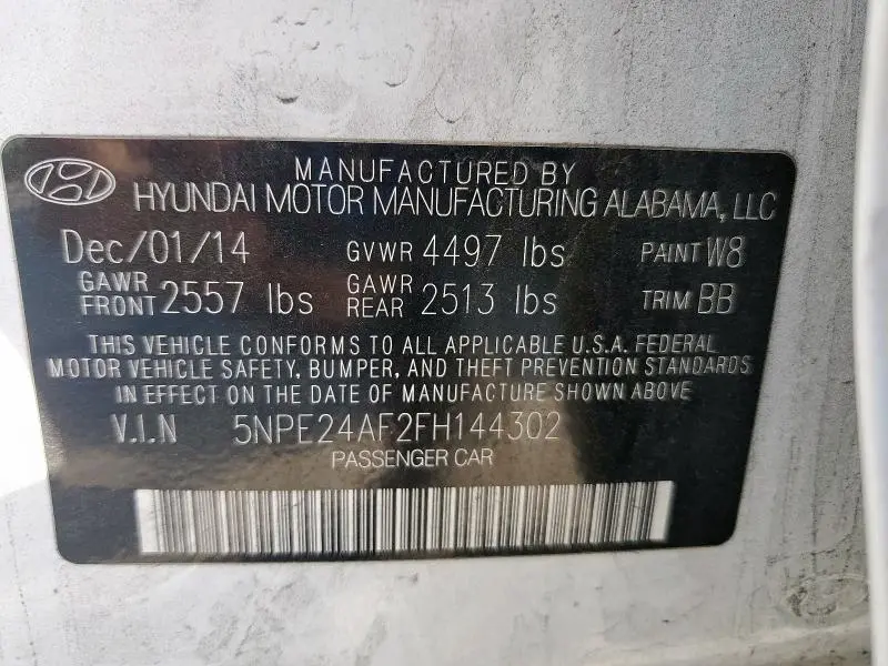 2015 HYUNDAI SONATA SE  