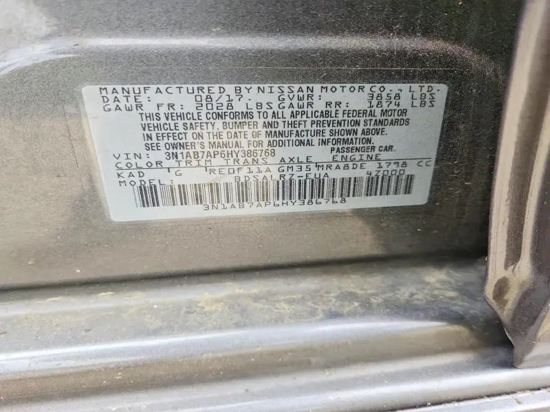 2017 NISSAN SENTRA SR  