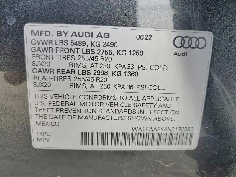 2022 AUDI Q5 PREMIUM PLUS 45  