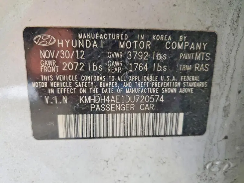 2013 HYUNDAI ELANTRA GLS  