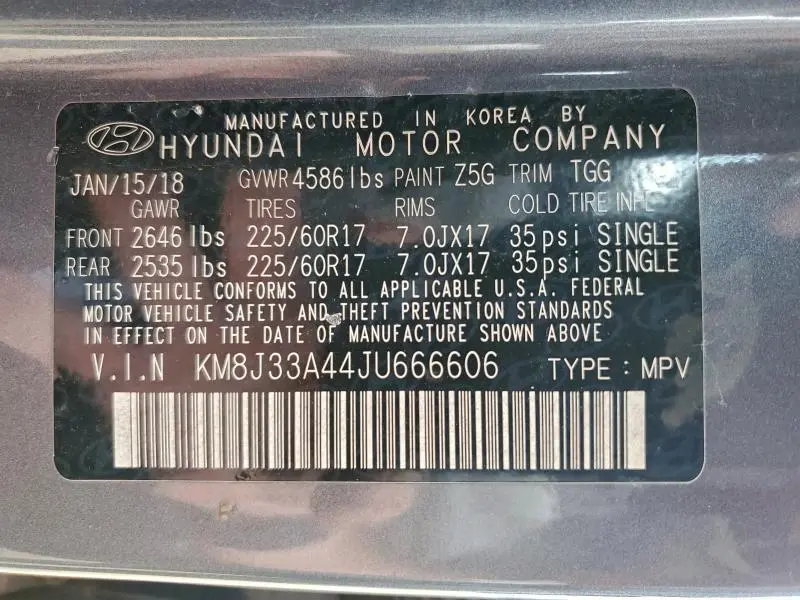 2018 HYUNDAI TUCSON SEL  