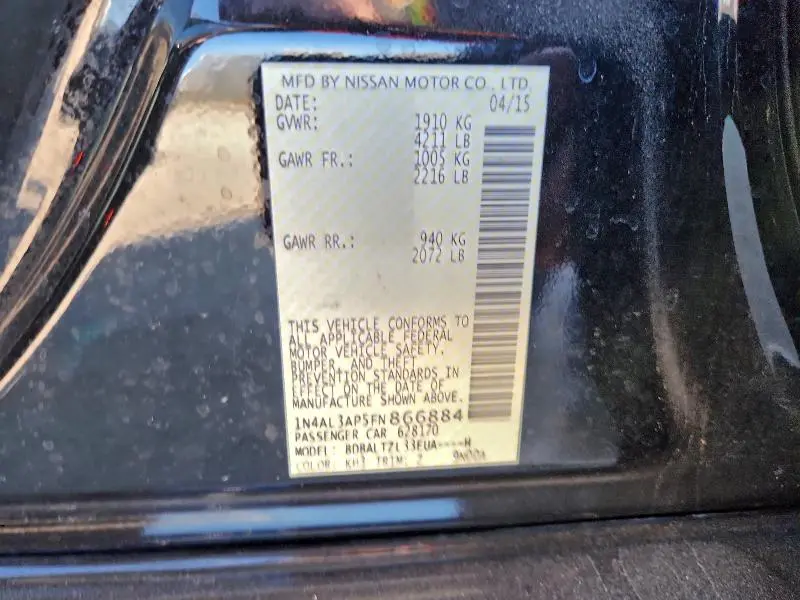 2015 NISSAN ALTIMA 2.5  