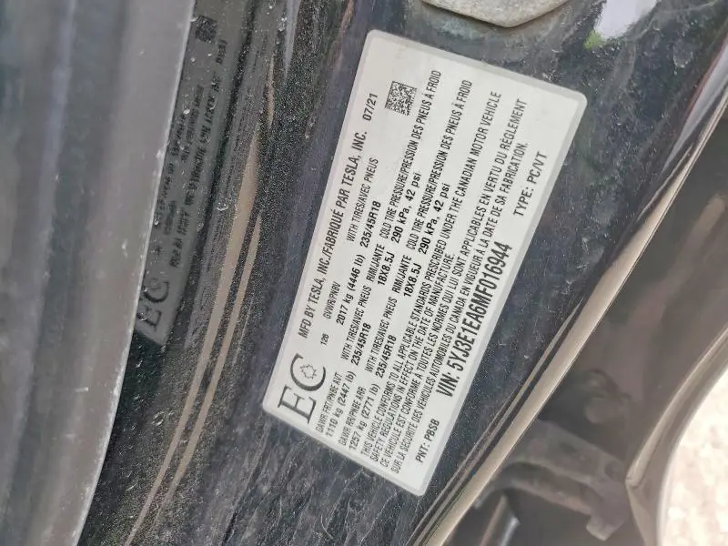 2021 TESLA MODEL 3   