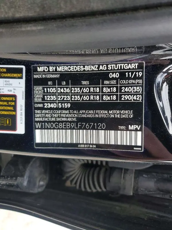 2020 MERCEDES-BENZ GLC 300 4MATIC  