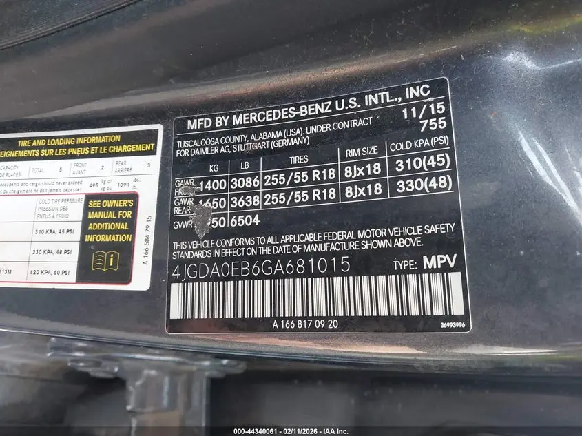 2016 MERCEDES-BENZ GLE 300D 4MATIC