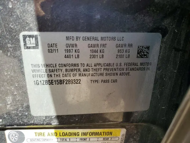 2011 CHEVROLET MALIBU LS  