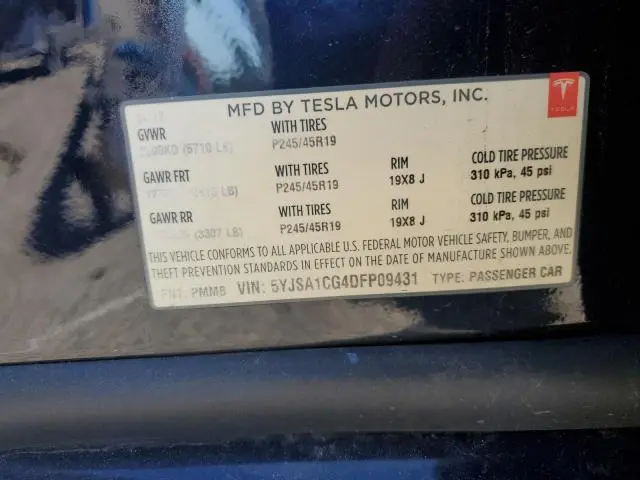 2013 TESLA MODEL S   