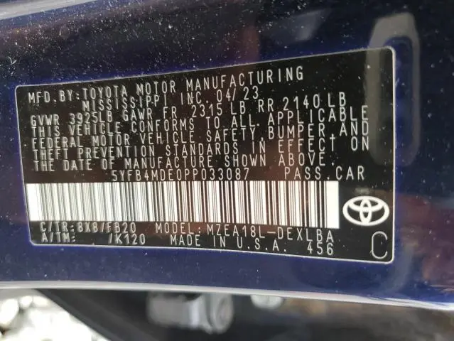 2023 TOYOTA COROLLA LE  