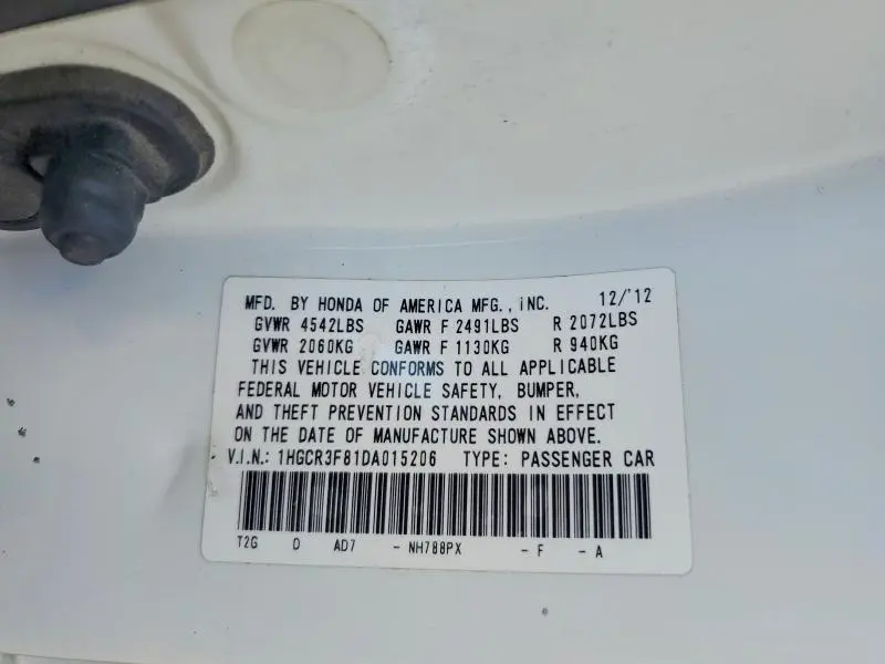 2013 HONDA ACCORD EXL  