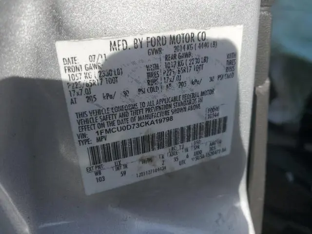 2012 FORD ESCAPE XLT  