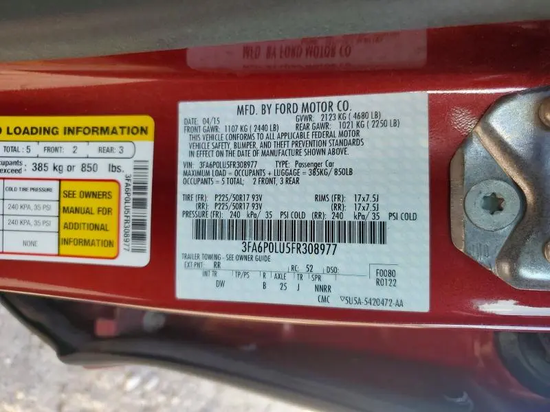 2015 FORD FUSION SE HYBRID  