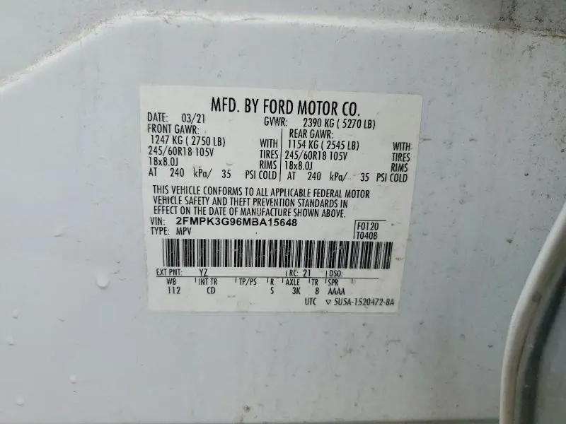 2021 FORD EDGE SE  