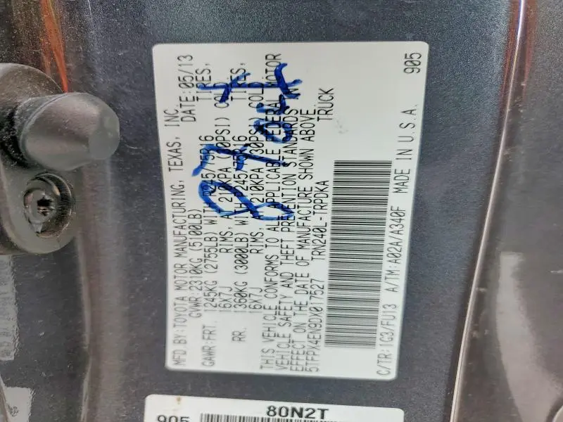 2013 TOYOTA TACOMA BASE  