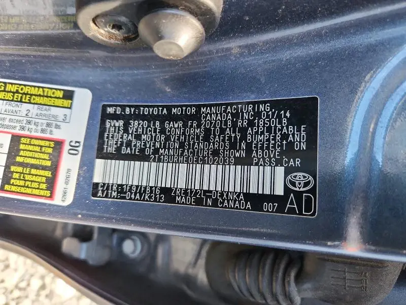 2014 TOYOTA COROLLA LE  