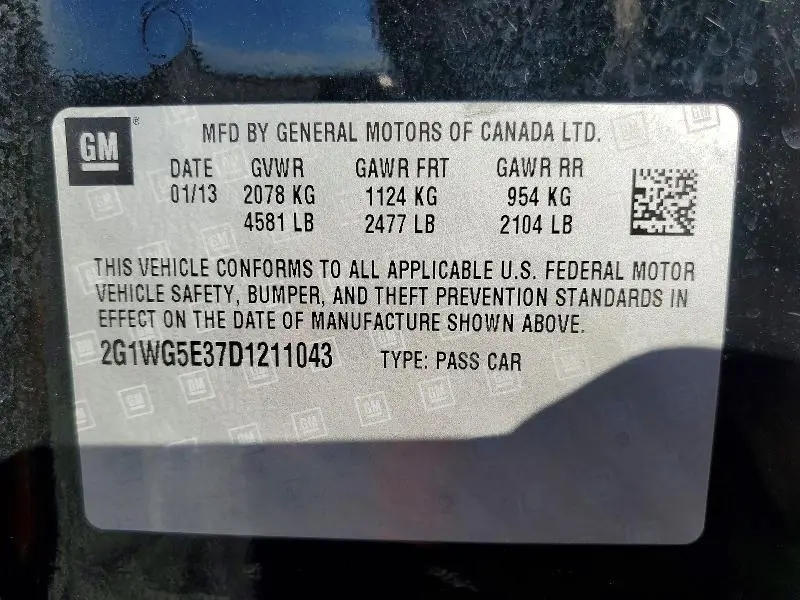 2013 CHEVROLET IMPALA LS   