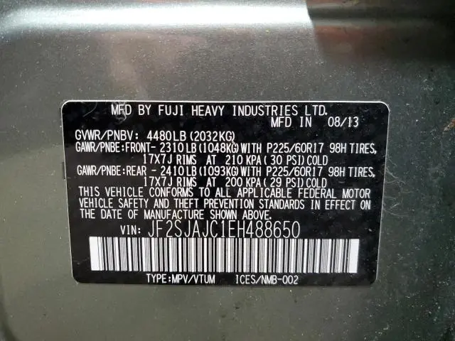 2014 SUBARU FORESTER 2.5I LIMITED  