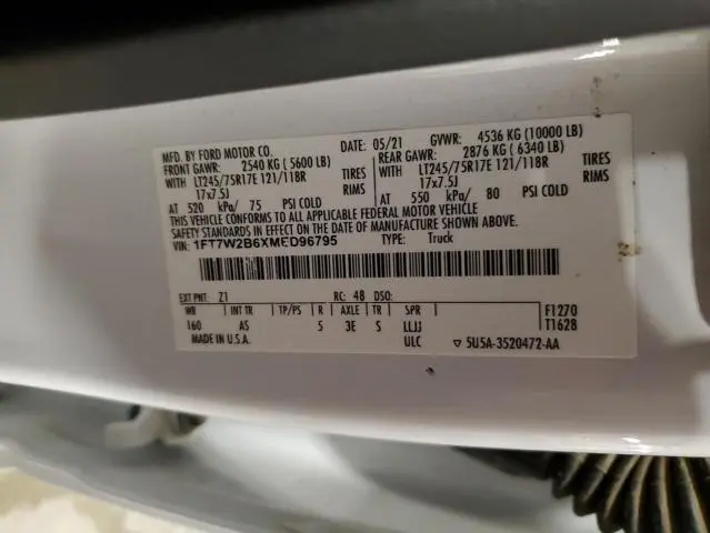 2021 FORD F250 SUPER DUTY  