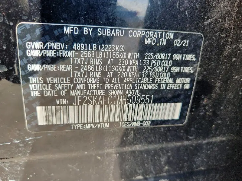 2021 SUBARU FORESTER PREMIUM  