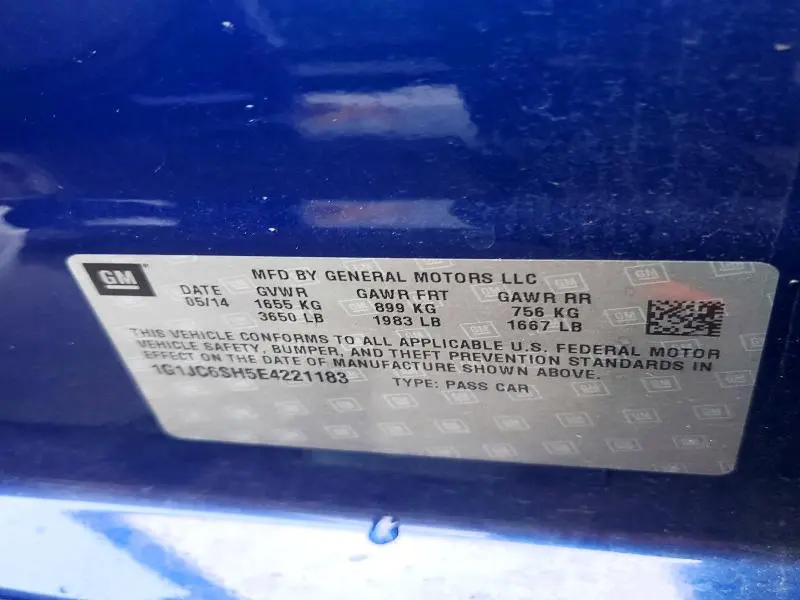 2014 CHEVROLET SONIC LT  