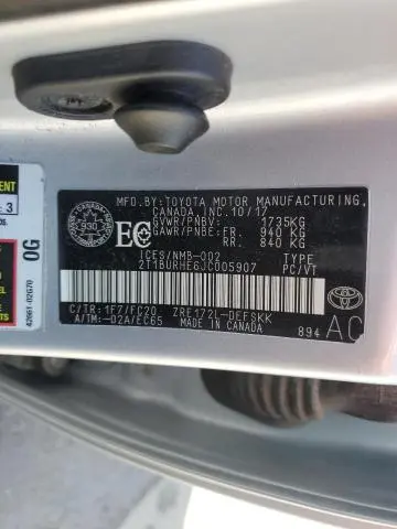 2018 TOYOTA COROLLA L