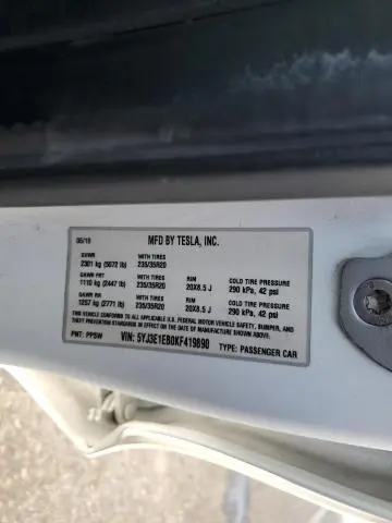 2019 TESLA MODEL 3   