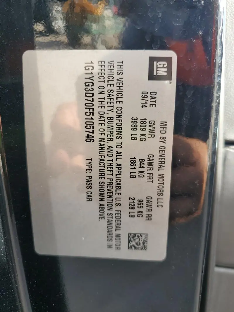 2015 CHEVROLET CORVETTE STINGRAY Z51 1LT  