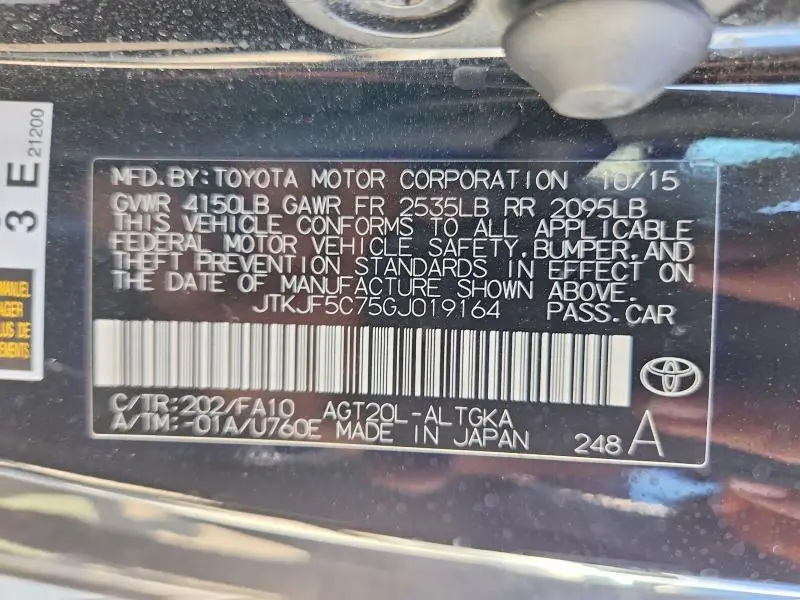 2016 SCION TC BASE  