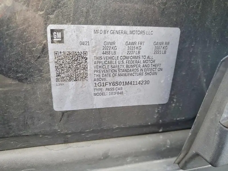 2021 CHEVROLET BOLT EV LT  