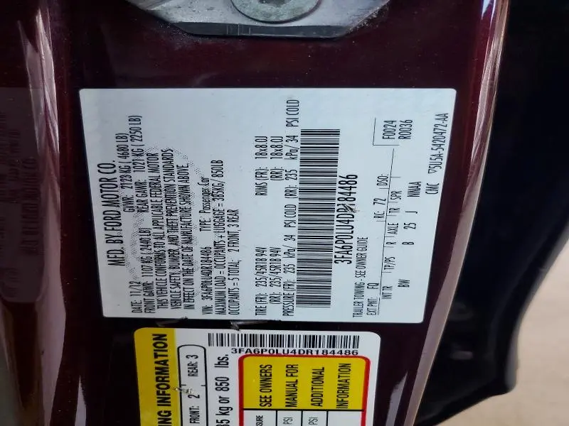 2013 FORD FUSION SE HYBRID  