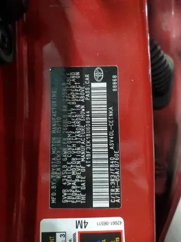 2011 TOYOTA CAMRY BASE  