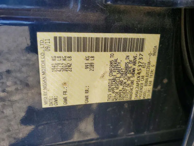 2012 NISSAN ALTIMA 2.5  