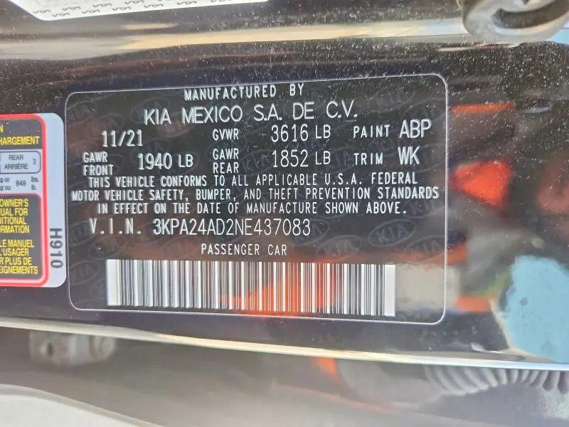 2022 KIA RIO S  