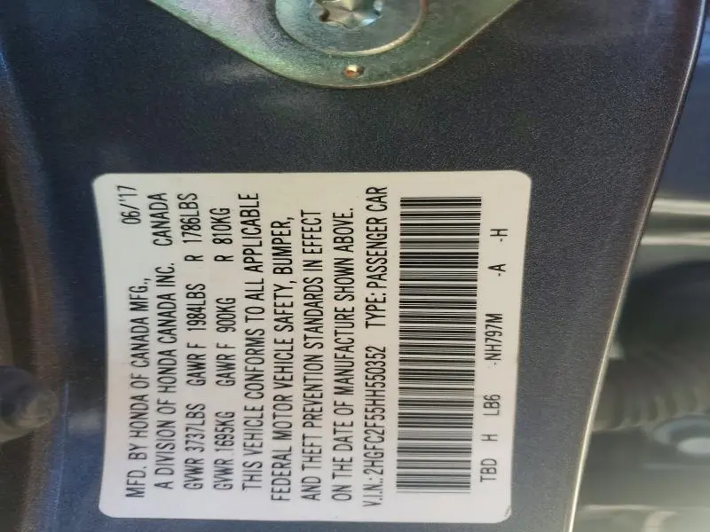 2017 HONDA CIVIC LX  