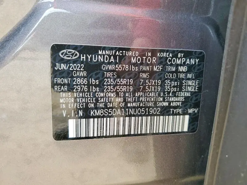 2022 HYUNDAI SANTA FE LIMITED  