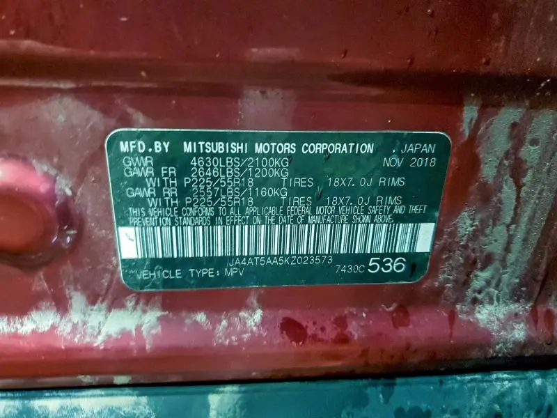 2019 MITSUBISHI ECLIPSE CROSS SE  