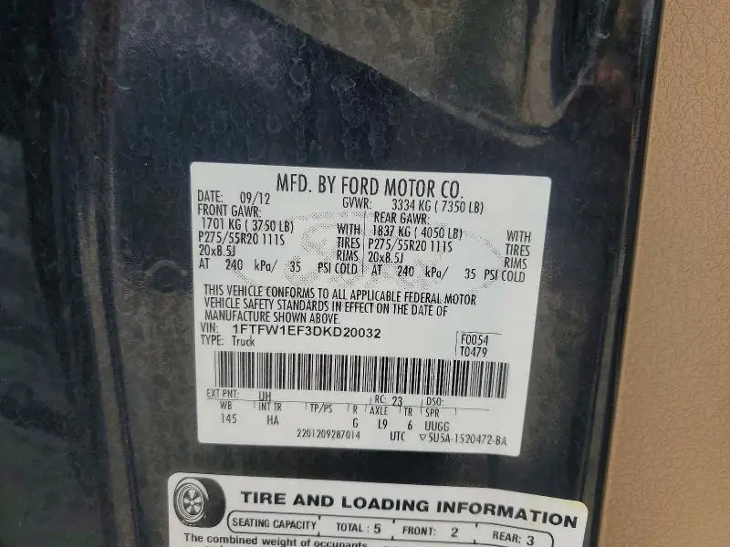 2013 FORD F150 SUPERCREW  