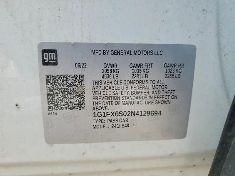 2022 CHEVROLET BOLT EV 2LT  