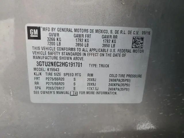 2017 GMC SIERRA K1500 SLT  