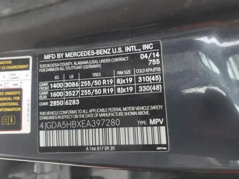 2014 MERCEDES-BENZ ML 350 4MATIC  