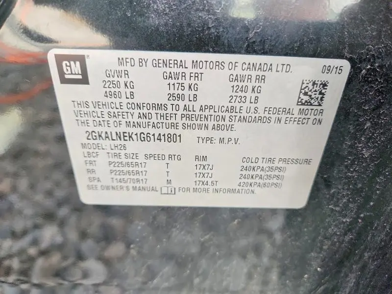 2016 GMC TERRAIN SLE  