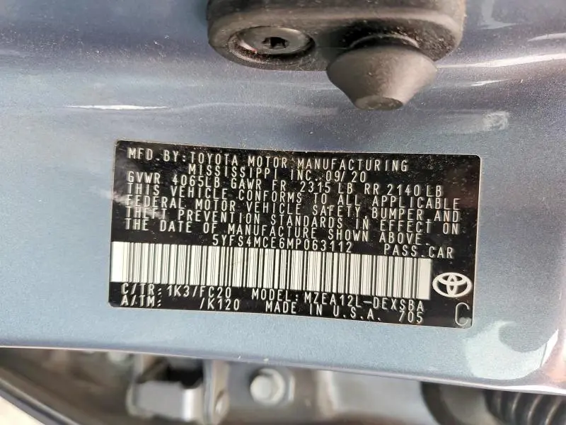 2021 TOYOTA COROLLA SE  