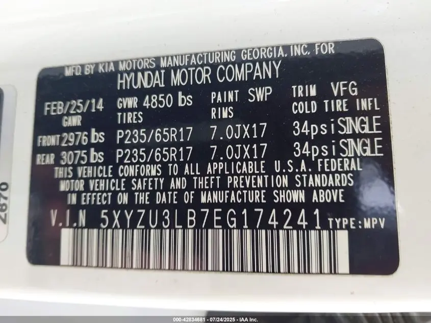 2014 HYUNDAI SANTA FE SPORT 2.4L